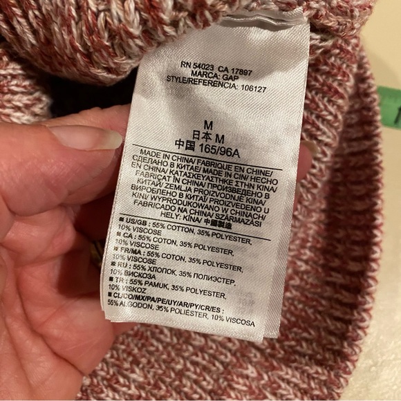 Gap Sweater Women’s Medium Wine White Cardigan Cotton Blend Long Sleeve New - Picture 6 of 7